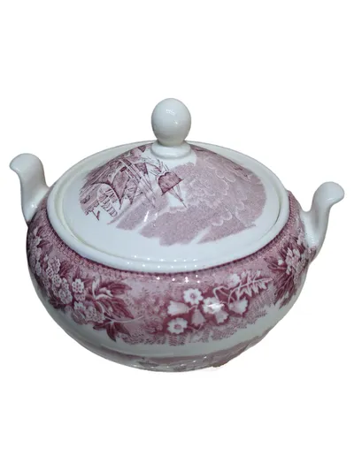 Wedgwood Ferrara Zuckerdose mit Deckel Klassisch Mehrfarbig Keramik Vintage