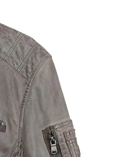 Engbers Herren Lederjacke Biker Stil Grau Gr. 50/L