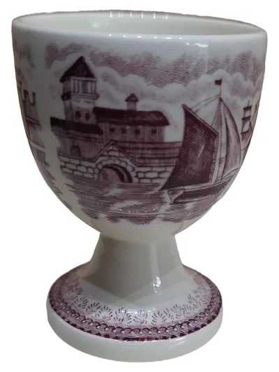WEDGWOOD Eierbecher Vintage Weiß Keramik Leuchtturm