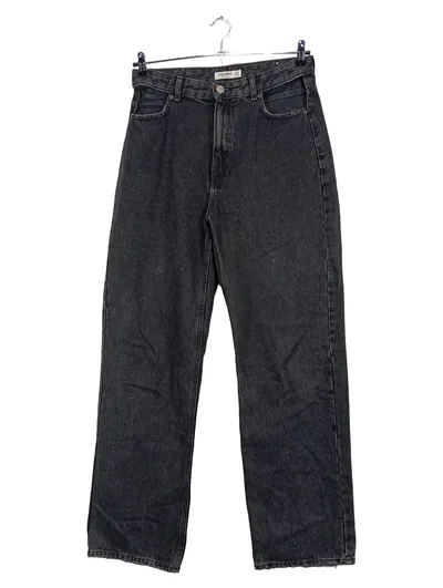 Pull&Bear Straight Leg Jeans Damen Grau W31 L33 Baumwolle Alltag
