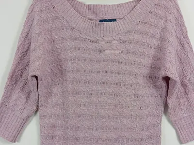American Eagle Outfitters Damen Pullover Lila Gr. 36/S Zopfstrickmuster Casual