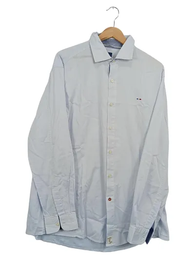 Pierre Cardin Business Hemd Herren 52;XL Blau Baumwolle Langarm Klassisch