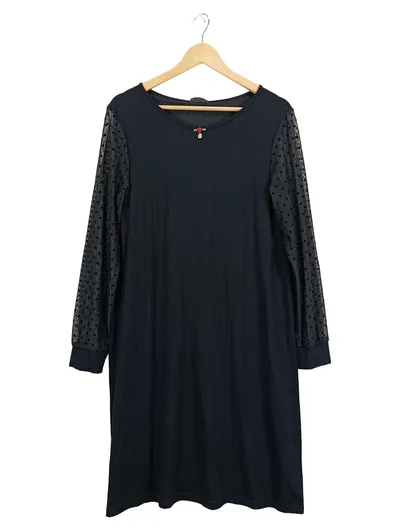Vive Maria Freizeitkleid Damen Punkte Viskose Midikleid Schwarz L