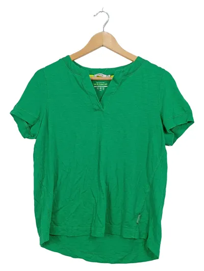 CECIL Damen T-Shirt Gr. M grün V-Ausschnitt Kurzarm Baumwolle Casual