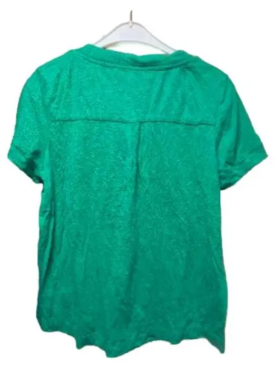CECIL Damen T-Shirt Gr. M grün V-Ausschnitt Kurzarm Baumwolle Casual