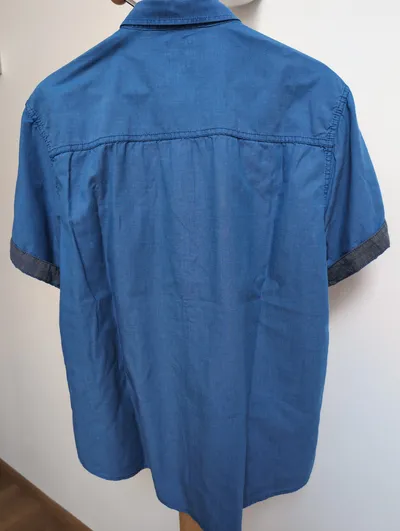 Redwood Herren Kurzarmhemd XL Blau Casual Baumwolle Freizeithemd