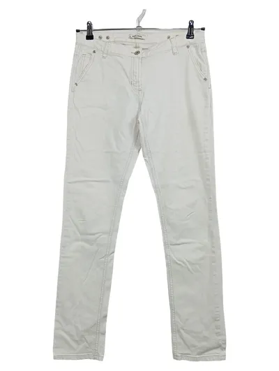 MORE & MORE Damen Stoffhose Weiß Gr. 40 Baumwolle Casual