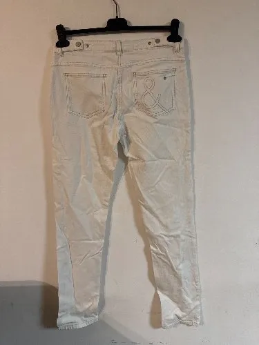 MORE & MORE Damen Stoffhose Weiß Gr. 40 Baumwolle Casual