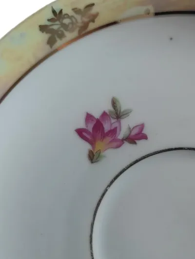 Bavaria Unterteller Vintage Mehrfarbig Blumenmuster Porzellan Untertasse