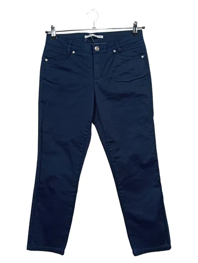Street One Damen Stoffhose Gr. 38 Blau Baumwolle Stretch Casual