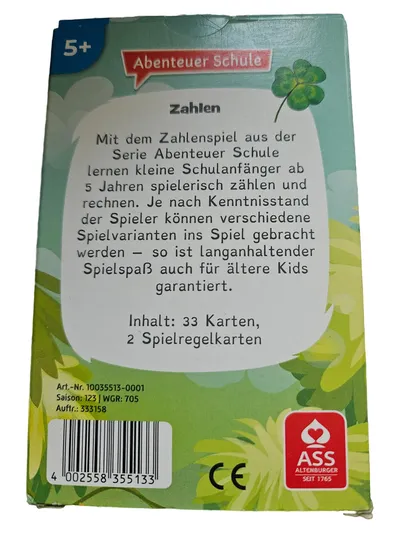 ASS Altenburger Kartenspiel Zahlen Abenteuer Schule Lernspiel Kinder 5+