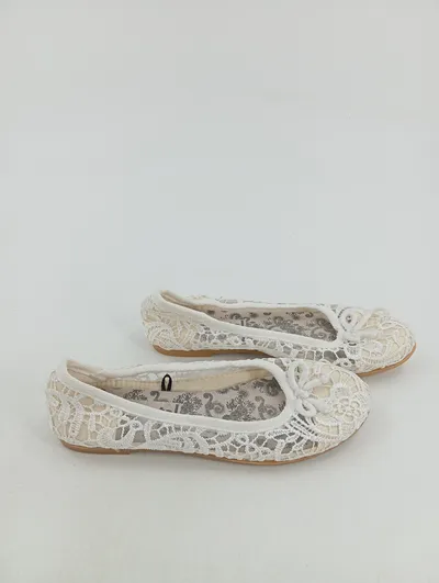 Pepperts! Mädchen Ballerinas Lochmuster Spitze Weiß Gr. 32 Sommer Schuhe