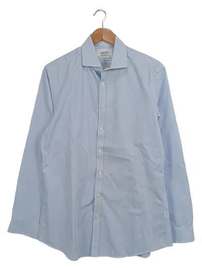 Charles Tyrwhitt Business Hemd Herren gestreift Blau Gr. 52 XL Baumwolle