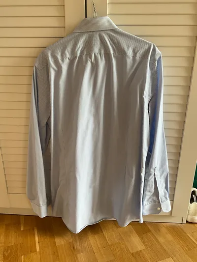 Charles Tyrwhitt Business Hemd Herren gestreift Blau Gr. 52 XL Baumwolle