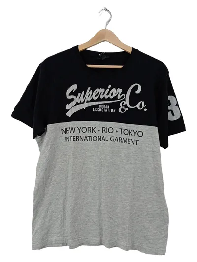 SMOG Superior & Co. T-Shirt Herren Gr. L Schwarz Grau Urban Print