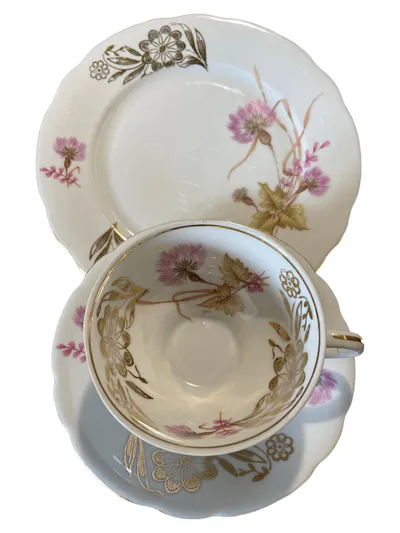 Bareuther Bavaria Sammelgedeck Kaffeetasse Untertasse Kuchenteller Vintage