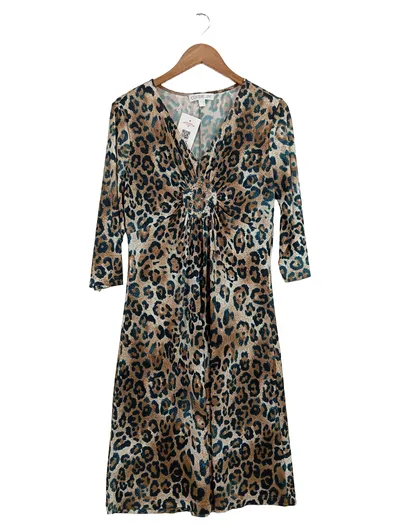Couture Line Damen Freizeitkleid 38/M Leopardenmuster Mehrfarbig Animal-Print