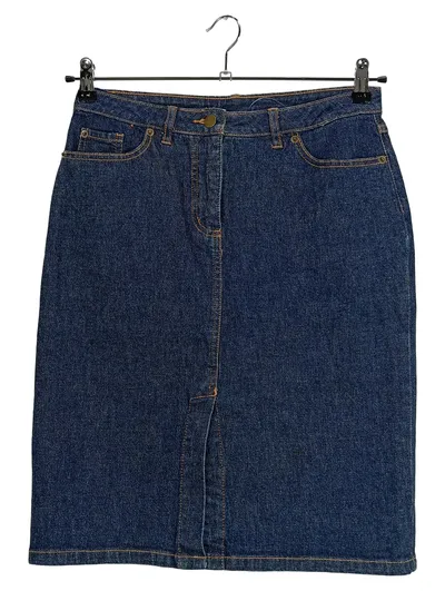 Alba Moda Jeansrock Damen Blau Uni Midirock Gr. 40 Baumwolle