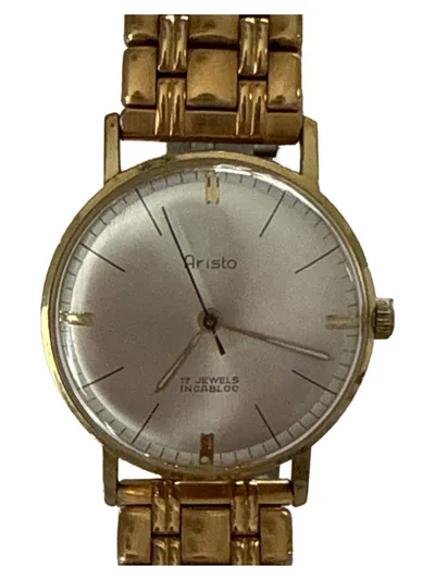 Aristo Herren Armbanduhr Gold Klassisch Elegant Vintage Metall Uhr