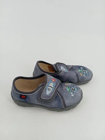 Elefanten Kinder Hausschuhe Jungen Gr. 25 Blau Roboter Motiv Casual