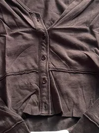 CKS Damen Langarmshirt Gr. 42/XL Braun Casual Baumwolle 3