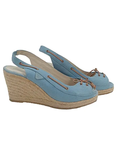 Gaastra Damen Espadrilles Keilabsatz Sandalen Hellblau Gr. 41 Slingback