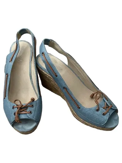 Gaastra Damen Espadrilles Keilabsatz Sandalen Hellblau Gr. 41 Slingback