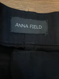 Anna Field Damen Stoffhose Schwarz XS/S High Waist Weites Bein Elegant 2