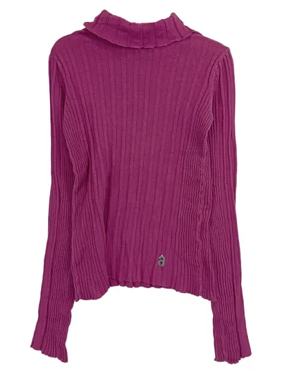 IKKS Rollkragenpullover Mädchen Gr. 138/140 Pink Rippstrick Langarm