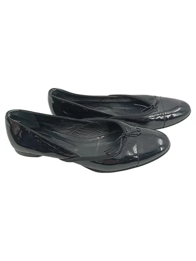 Unützer Ballerinas Damen Lackleder Schwarz Gr. 38.5 Klassisch Elegant