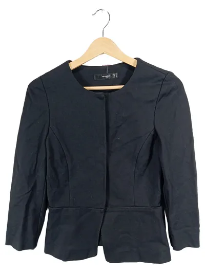 Hallhuber Damen Blazer Gr. 34/XS Schwarz Tailliert Schößchen Business