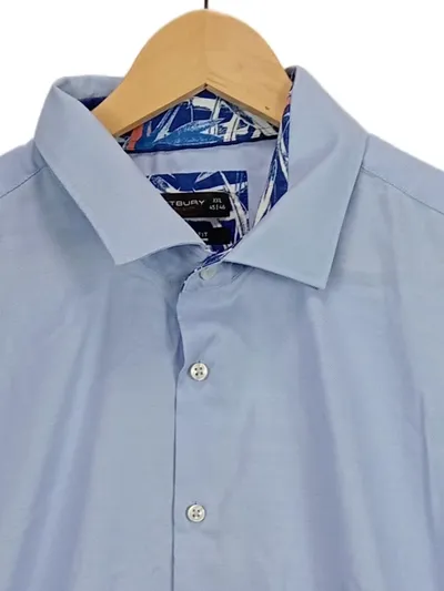 Westbury Herren Freizeithemd Blau Gr. 45 46 Kurzarm Casual