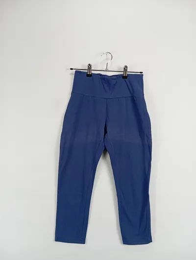 LASCANA Damen Capri Leggings Gr. 38 Blau Basic Baumwolle