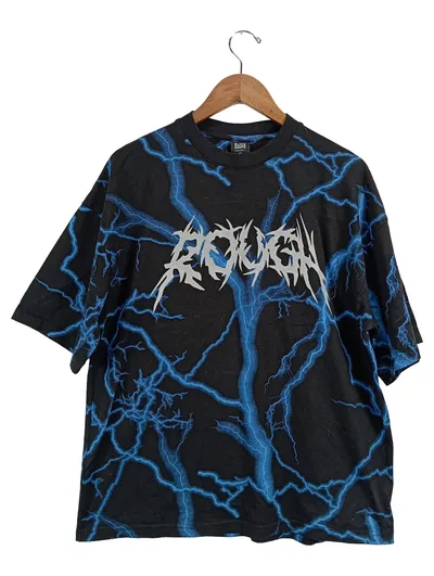 Black Squad T-Shirt Herren S Oversized Blitz Lightning Streetwear Schwarz