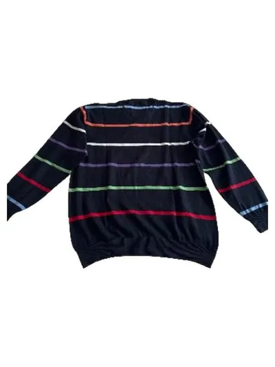 Andrew James Herren Pullover Gr. L Blau Gestreift Baumwolle Maritim