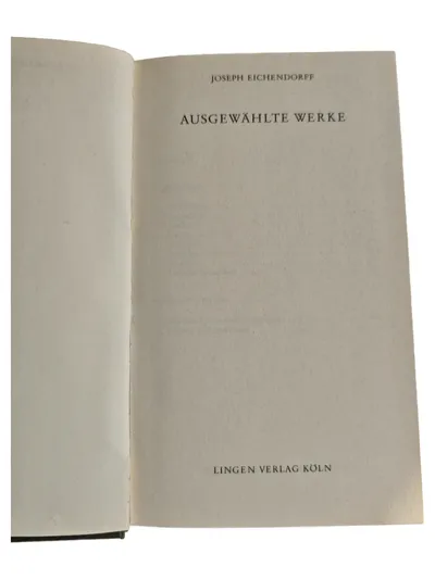 Joseph von Eichendorff Ausgewählte Werke Deutsch Hardcover Lingen Verlag