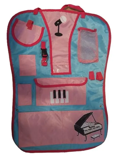 Auto XS Kinder Auto Organizer Rücksitz Tasche Rosa Türkis Klavier Motiv