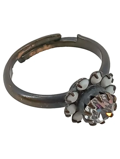 Konplott Damen Ring mit Kristall Strass Blütendesign Gr. 10 Grau