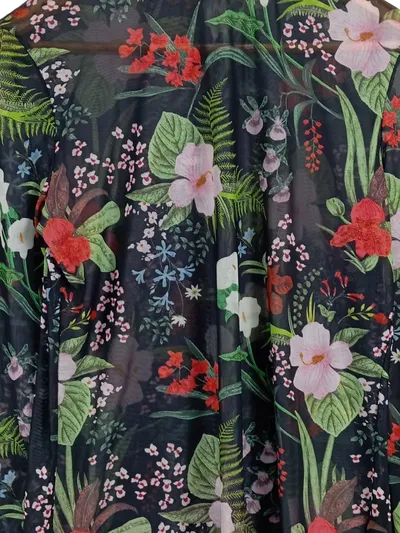 Q/S designed by Damen Bluse XXL Blumenmuster Mehrfarbig Langarm Feminin