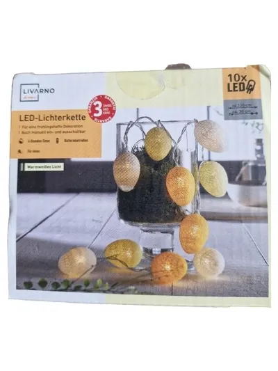 Livarno LED-Lichterkette Mehrfarbig Ei Form Batteriebetrieben 120cm Modern