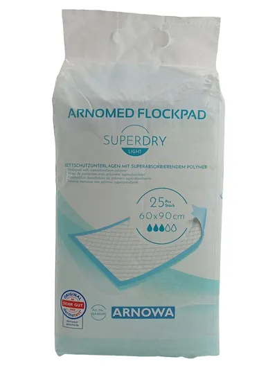 ARNOWA Bettschutzunterlagen 60x90cm 25 Stück Superdry Light Inkontinenz