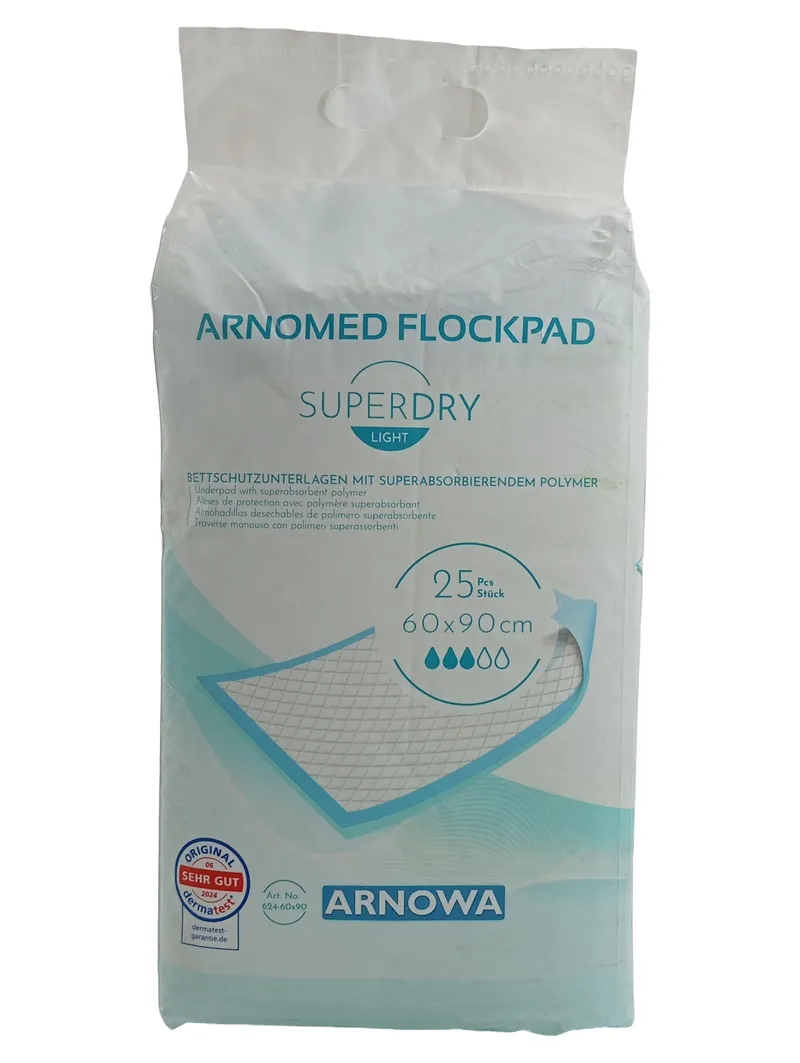 ARNOWA Bettschutzunterlagen 60x90cm 25 Stück Superdry Light Inkontinenz 1