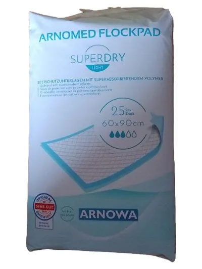 ARNOWA Bettschutzunterlagen 60x90cm 25 Stück Superdry Light Inkontinenz