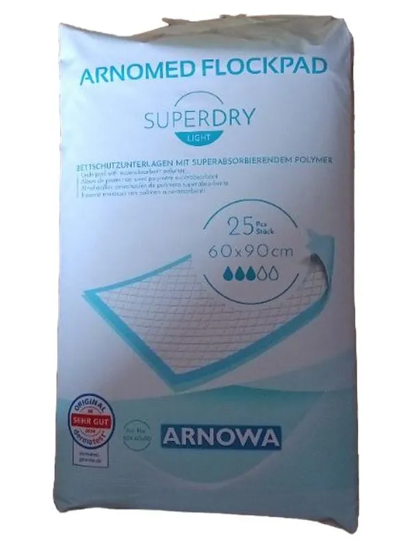 ARNOWA Bettschutzunterlagen 60x90cm 25 Stück Superdry Light Inkontinenz 2