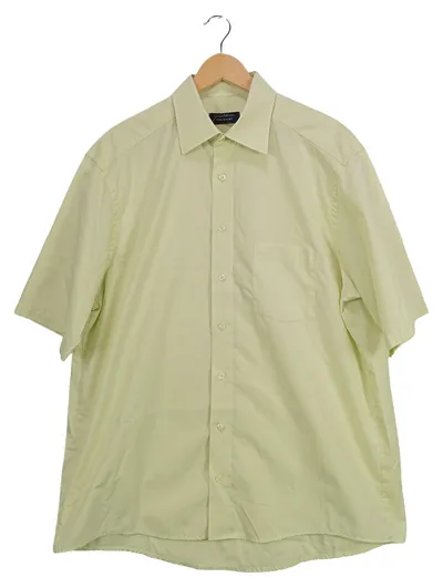 CASAMODA Herren Freizeithemd Grün Baumwolle Klassisch Kurzarm Gr. 52 XL