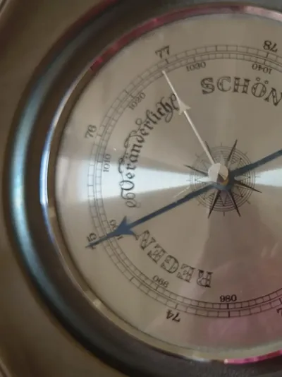 Frieling Vintage Barometer Wandbarometer analoge Wetterstation Metall Silber