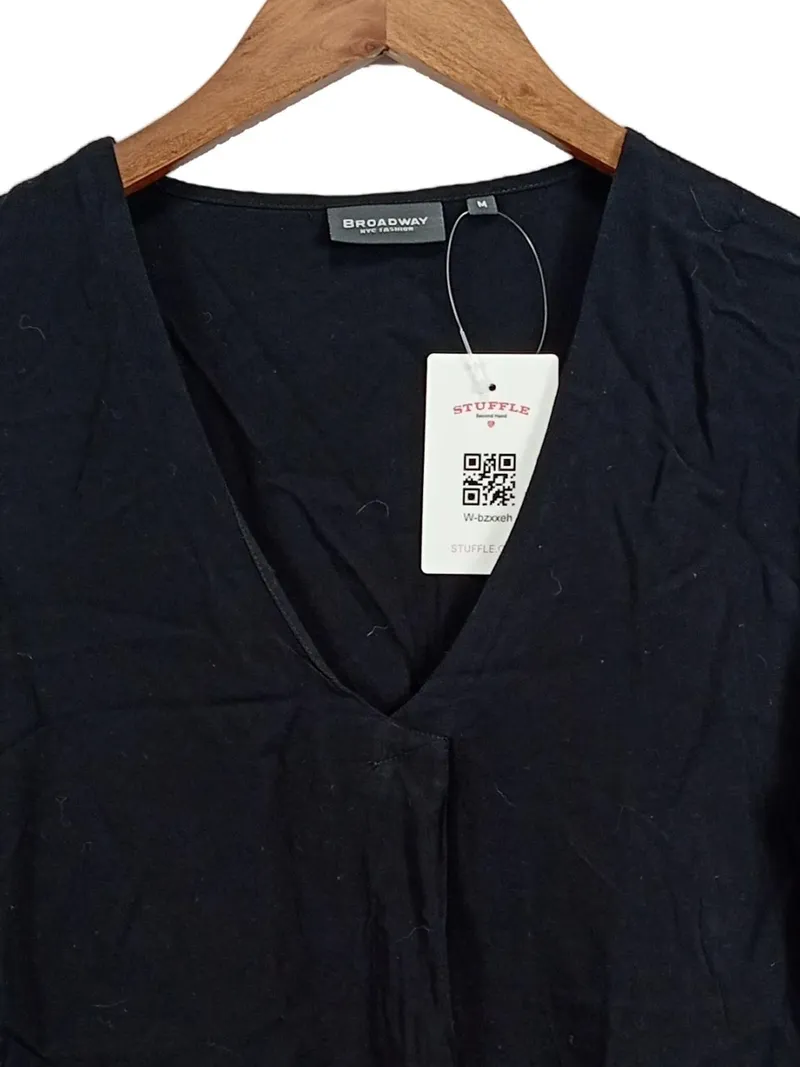 Broadway Damen Bluse Gr. M Schwarz Casual Ärmellos V-Ausschnitt 3