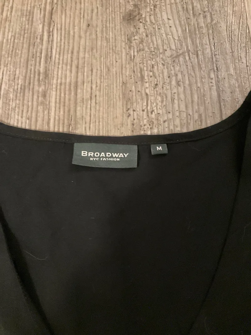 Broadway Damen Bluse Gr. M Schwarz Casual Ärmellos V-Ausschnitt 5