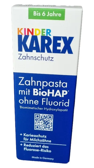 Karex Kinder Zahnpasta Zahnschutz BioHAP ohne Fluorid 50ml