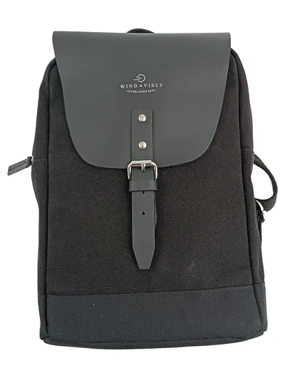 WIND & VIBES Rucksack Damen Schwarz Casual Freizeit Tasche